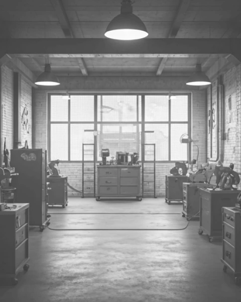 Workshop space reflecting Geocommerce's hands-on approach to Shopify builds