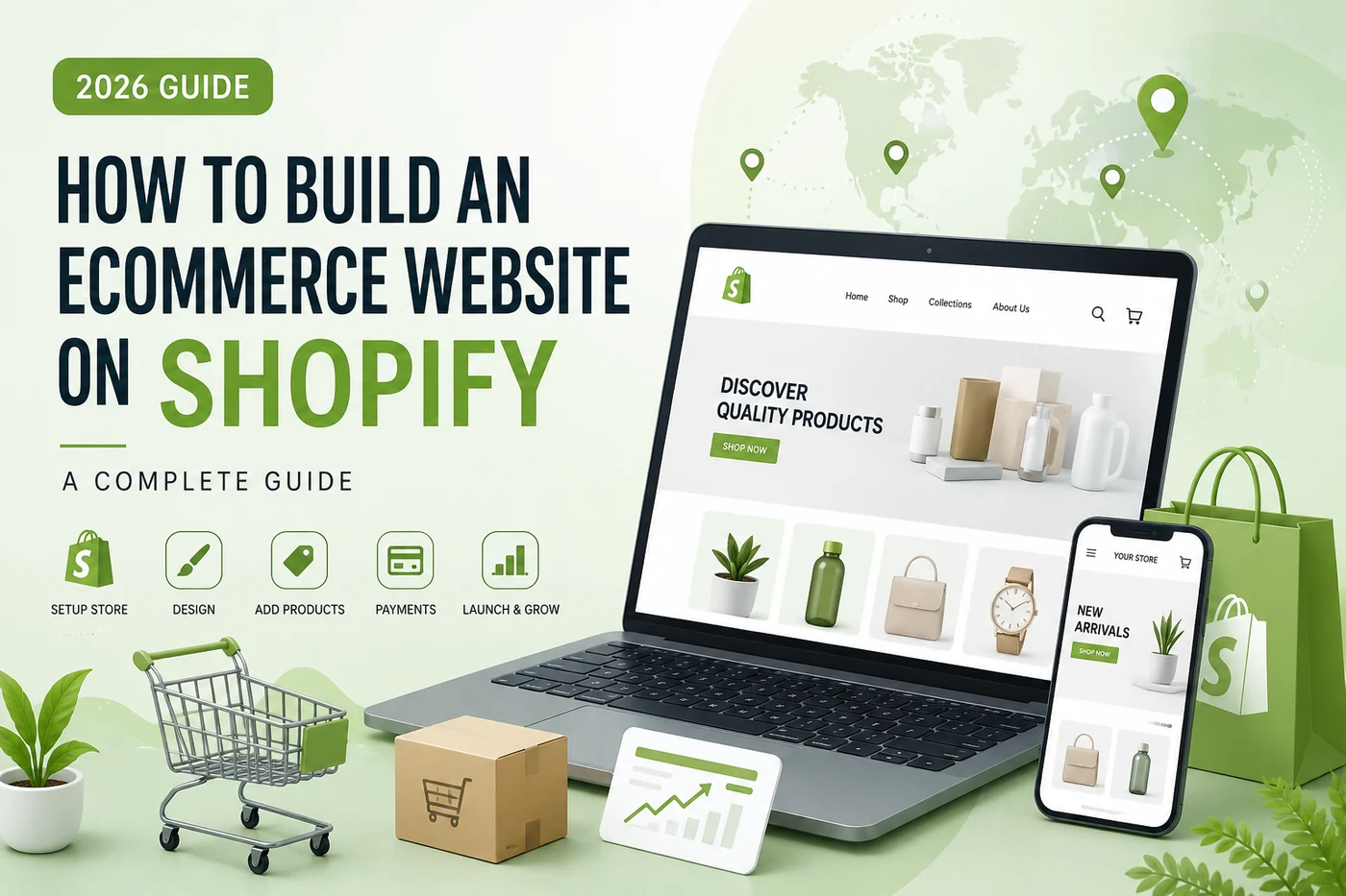 Illustrated guide to building an ecommerce website on Shopify in 2026